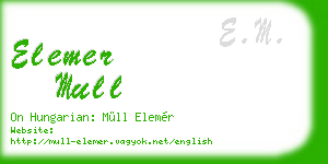 elemer mull business card